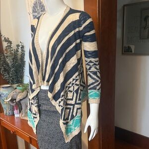 Pink Republic size small Striped Open-Front Cardigan Sweater